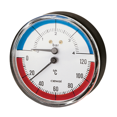 HYDROTERMOMETER Ø80x1/2" AX 0-4 BAR