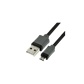 LADEKABEL USB A - USB B MICRO 1 M SORT